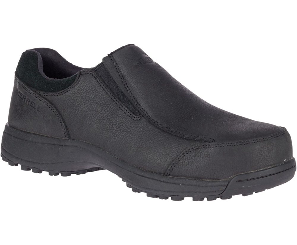 Zapatos De Seguridad Hombre - Merrell Sutton Moc Steel Toe - Negras - JEKT-61427